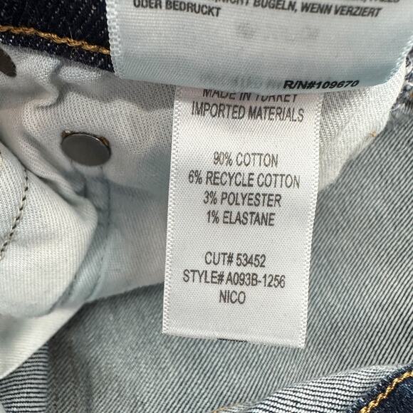 AGOLDE Nico High Rise Slim Fit Jeans Raw Hem in Vox Indigo Dark Wash Size 24 - Picture 9 of 9